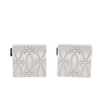 Pre Owned Cartier Sterling Silver C De Cartier Decor Cufflinks