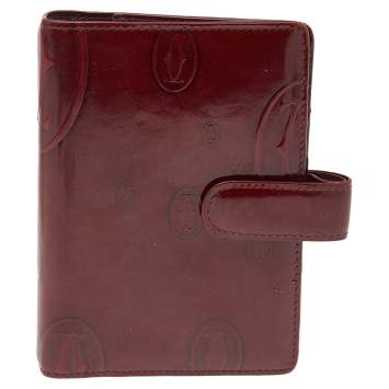 Pre Owned Cartier Burgundy Leather Happy Birthday Agenda Cover