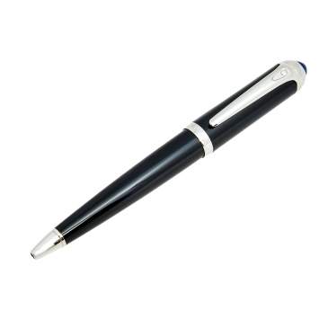 Pre Owned Cartier R De Cartier Black Composite Palladium Finish Ballpoint Pen