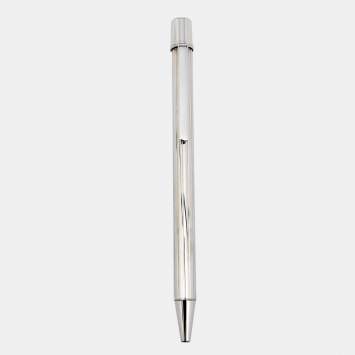 Pre Owned Cartier Textured Silver Tone Metal Ballpoint Pen