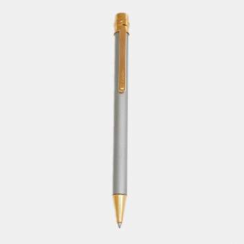 Pre Owned Cartier Silver Lacquer Santos Ballpoint Pen