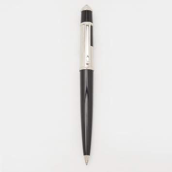Pre Owned Cartier Diabolo de Cartier Black Lacquer Silver Tone Ballpoint Pen