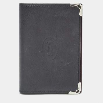 Pre Owned Cartier Black Leather Must de Cartier Business Card Holder