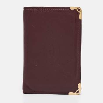 Pre Owned Cartier Red Leather Must de Cartier Card Holder