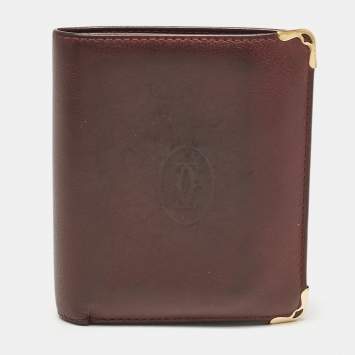 Pre Owned Cartier Red Leather Must De Cartier Multiple Wallet