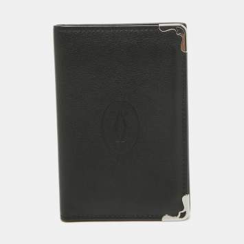 Pre Owned Cartier Black Leather Must de Cartier Card Holder