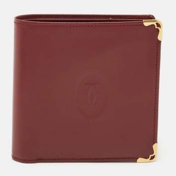 Cartier Burgundy Leather Must de Cartier Bifold Wallet 