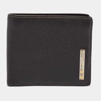 Cartier Black Leather Santos De Cartier Bifold Wallet