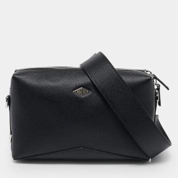 Pre Owned Cartier Black Leather Losange Crossbody Bag