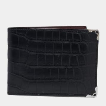 Cartier Black Alligator Leather Must de Cartier Bifold Wallet