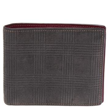 Pre Owned Cartier Dark Grey Suede Banknote 6CC Wallet