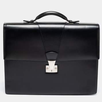 Pre Owned Cartier Black Leather Briefcase