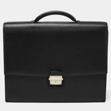 Pre Owned Cartier Black Leather Pasha Briefcase