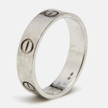 Pre Owned Cartier Love Platinum Classic Band Ring Size 64