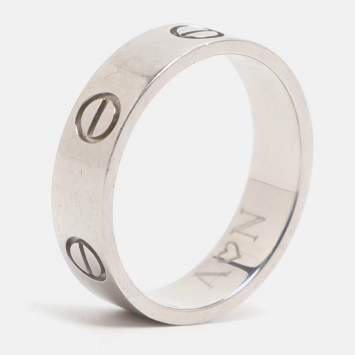 Pre Owned Cartier Love Platinum Band Ring Size 59