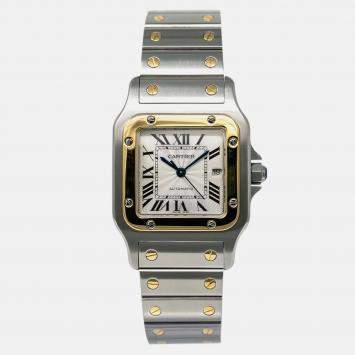 Cartier Santos Galbee W20058C4 Automatic Silver 18K Yellow Gold Stainless Steel Men's Wristwatch 29mm