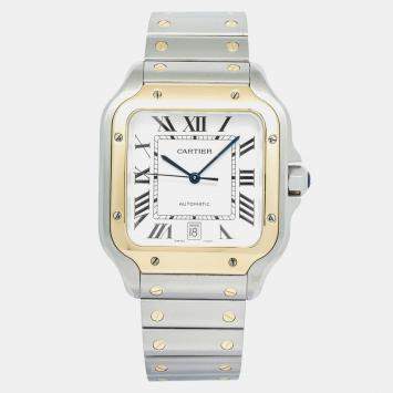 Cartier Santos W2SA0006 Automatic White 18K Yellow Gold Men's Wristwatch 40 mm
