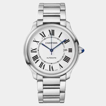 Cartier Ronde Must De WSRN0035 Automatic White Stainless Steel Men's Wristwatch 40mm