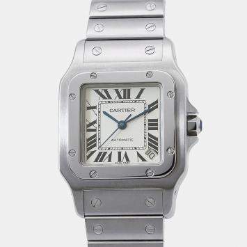 Pre Owned Cartier Santos Galbee W20098D6 Automatic Silver Stainless Steel Men's Wristwatch 32 mm