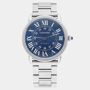 Cartier Ronde Solo WSRN0023 Automatic Blue Stainless Steel Men's Wristwatch 42 mm