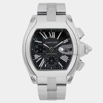 Pre Owned Cartier Roadster XL W62007X6 Automatic Black Dial Stainless Steel Men's Wristwatch 41 mm