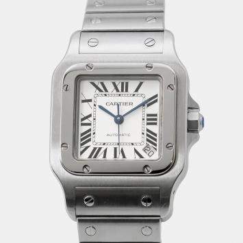 Pre Owned Cartier Santos Galbee W20098D6 Automatic Silver Stainless Steel Men's Wristwatch 32 mm
