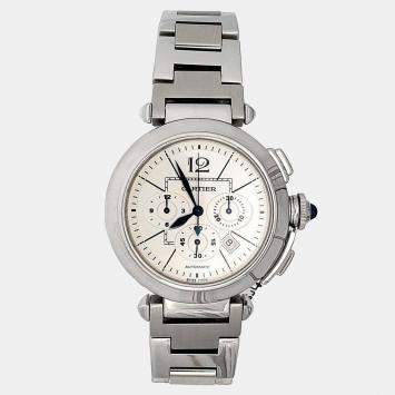 Pre Owned Cartier Pasha W31085M7 Automatic Silver Stainless Steel Men's Wristwatch 42 mm