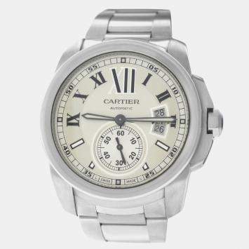 Pre Owned Cartier Calibre de Cartier W7100015 Automatic Silver Stainless Steel  Men's Wristwatch 42 mm