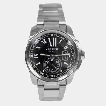 Pre Owned Cartier Calibre de Cartier W7100016 Automatic Black Stainless Steel Men's Wristwatch 42 mm