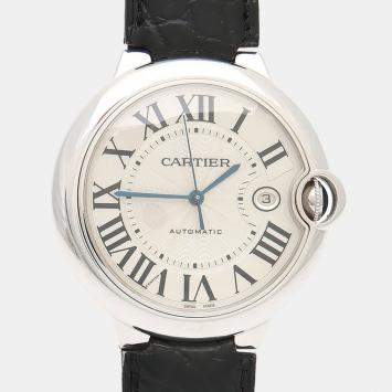Pre Owned Cartier Ballon Bleu Automatic 18k White Gold Men's Wristwatch 42 mm