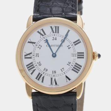 مملوكة مسبقًا Cartier Ronde Solo W6700455 Quartz 18k Yellow Gold Men's Wristwatch 36mm