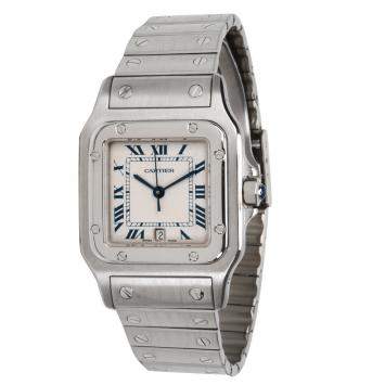 Pre Owned Cartier Grey Stainless Steel Santos Galbee W20060D6 Men's Wristwatch 29MM