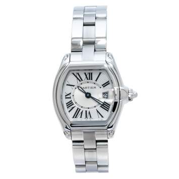 Pre Owned Cartier Silver Stainless Steel Roadster 2675 Women's Wristwatch 31 mm