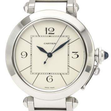 Pre Owned Cartier Silver Stainless Steel Pasha Automatic W31072M7 Men's Wristwatch 42 MM