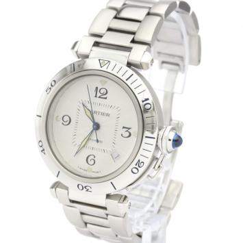 Pre Owned Cartier Silver Stainless Steel Pasha Automatic W31031H3 Men's Wristwatch 38 MM