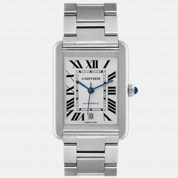 Pre Owned Cartier Tank Solo XL Silver Dial Automatic Steel Mens Watch W5200028 31.0 x 40.85 mm