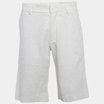 Casablanca White Textured Cotton Shorts XXL