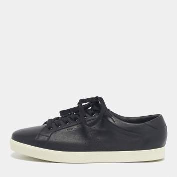 Pre Owned Celine Black Leather Lace Up Sneakers Size 42