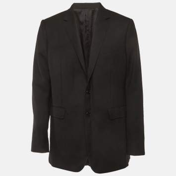 Pre Owned Celine Black Wool Regular Fit Blazer XXXL