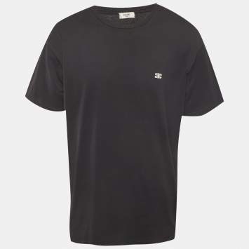Pre Owned Celine Black Jersey Crewneck T-Shirt XL