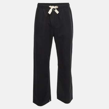 Pre Owned Celine Black Gabardine Wide Leg Pants M