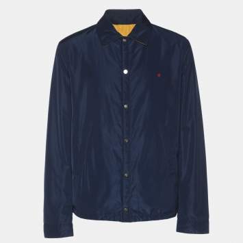 مملوكة مسبقًا جاكيت سي أتش كارولينا هيريرا نايلي بلو/أصفر نايلون بشعار سي أتش قابل للعكس متوسط الحجم