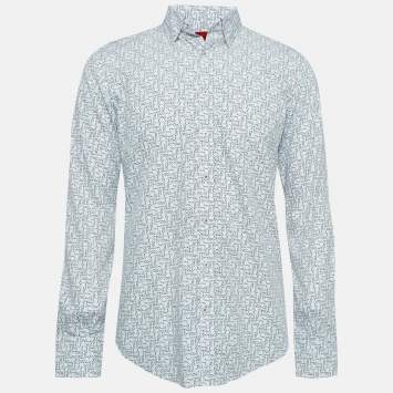 Pre Owned CH Carolina Herrera White Printed Cotton Long Sleeve Shirt M