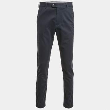 Charles Tyrwhitt Navy Blue Gabardine Cotton Slim Fit Tailored Trousers M