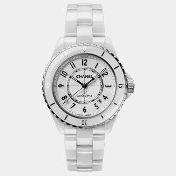 Chanel White Ceramic J12 H5700 Automatic Men's Wristwatch 38 mm