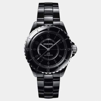 Chanel Black Ceramic J12 H6185 Automatic Men's Wristwatch 38 mm