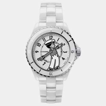 Chanel White Ceramic J12 H7481 Automatic Men's Wristwatch 38 mm