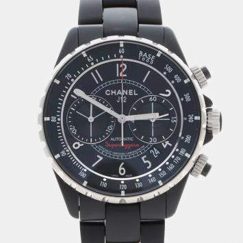 Pre Owned Chanel J12 Superleggera H3409 Black Ceramic Automatic Men's Watches 41mm