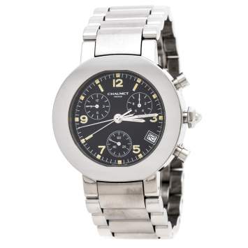 Pre Owned Chaumet Black Stainless Steel Style De Chaumet Men's Wristwatch 40 mm