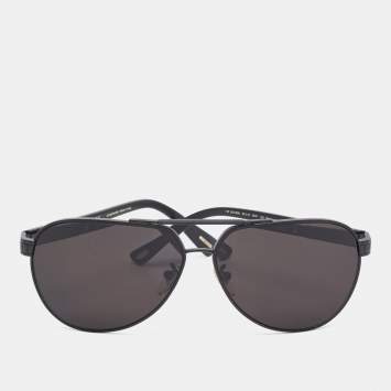مملوكة مسبقًا Chopard Matte Black Polarized SCH B28 Aviator Sunglasses 